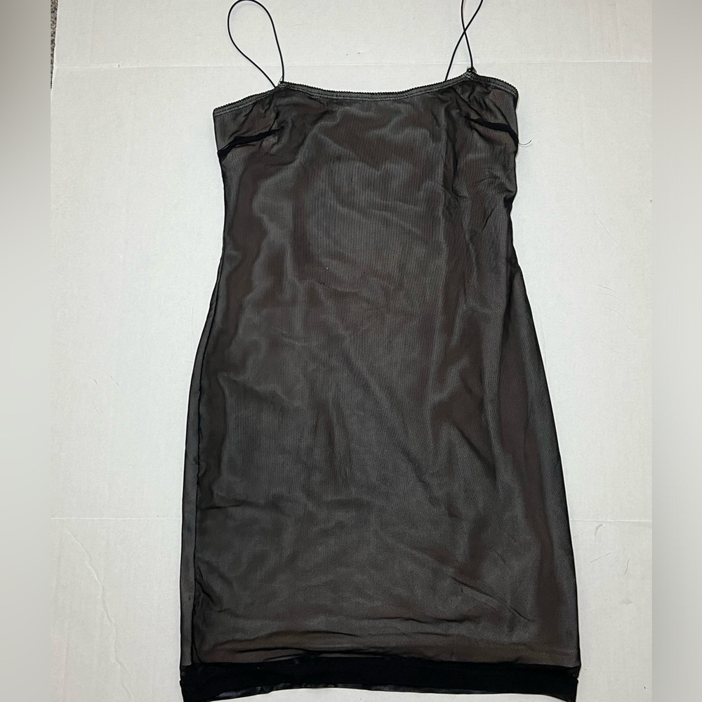 Edikted black mini mesh dress